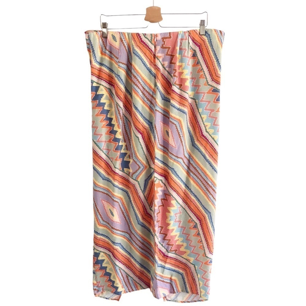 Eloquii Skirt Faux Wrap Boho Geometric Colorful Print Size 16 - Picture 8 of 12